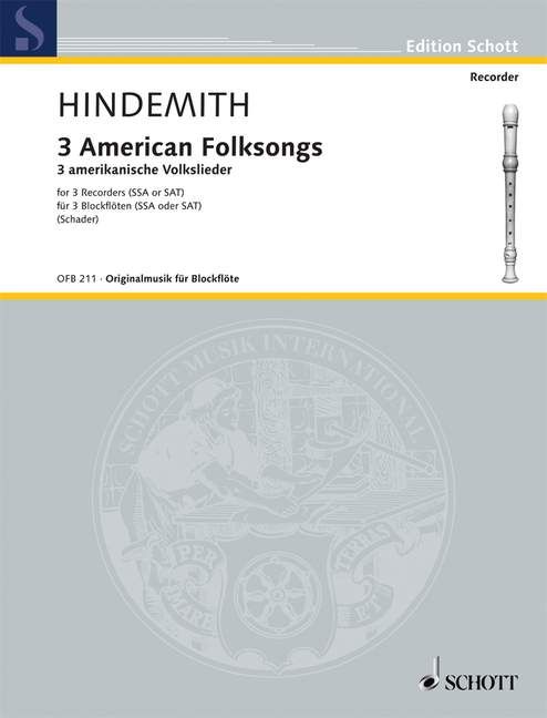 3 American Folksongs - P. Hindemith SCHOTT