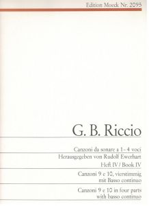 Canzoni da sonare a 1-4 voci - G. B. Riccio - Heft IV