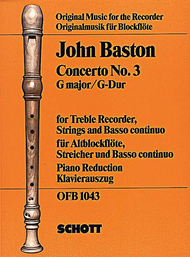 Concerto No. 3 in G major - J. Baston- part-+klavír SCHOTT