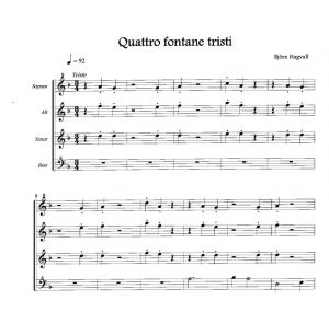 Quattro fontane tristi - B. Hagvall Edition Tre Fontane