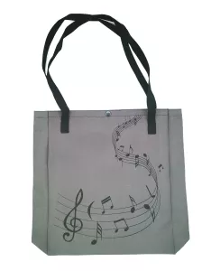 Taška s hudebním motivem - šedá